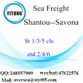 Shantou Port LCL Konsolidierung nach Savona
